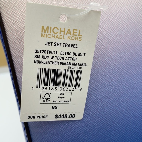 MICHAEL KORS SMALL XBODY SHOULDER BAG W TECH ELECTRIC BLUE MULTI COLOR - Picture 16 of 16